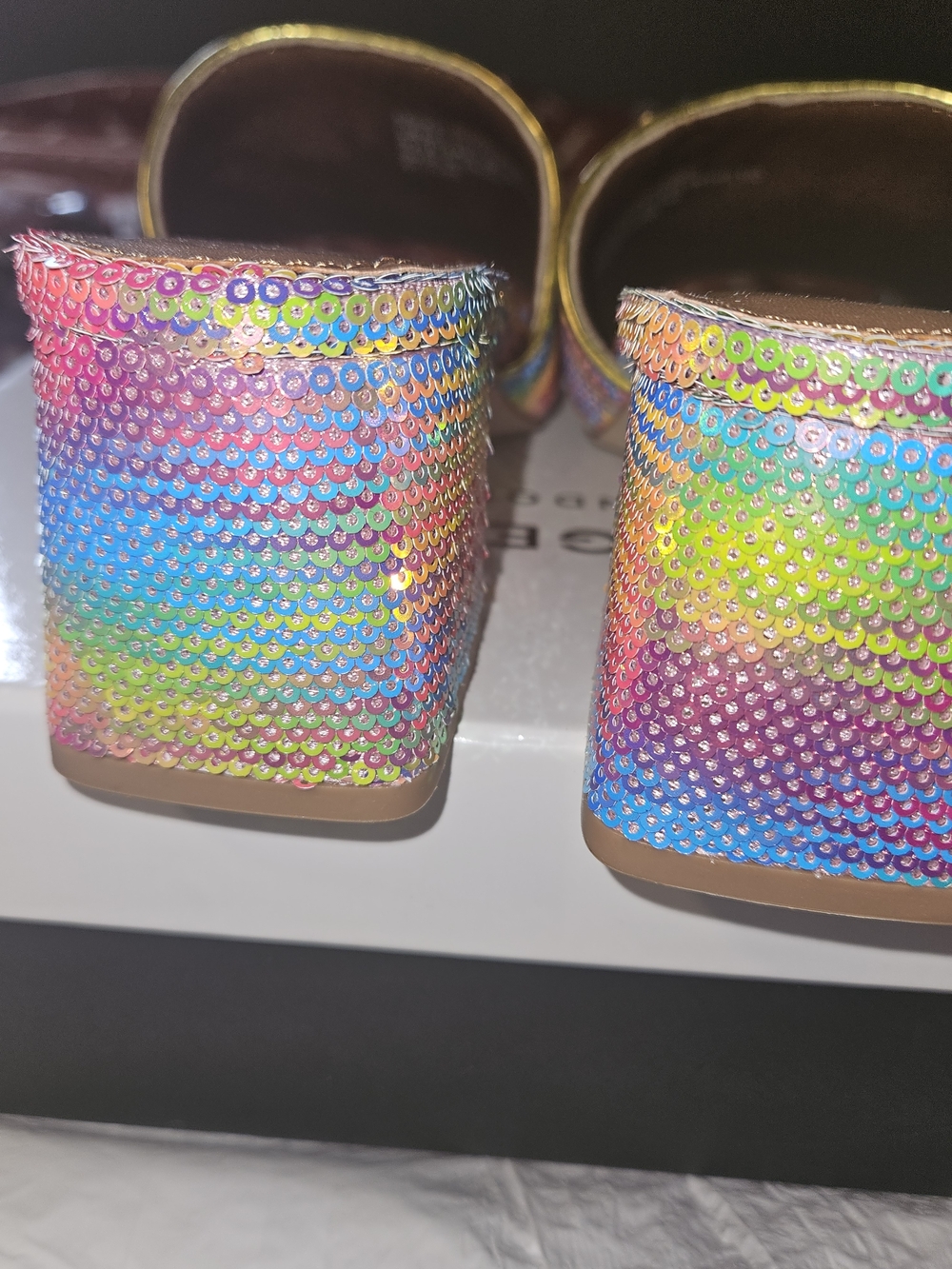Kurt Geiger Rainbow Sequin Eye Slide Sandals - Picture 4 of 5